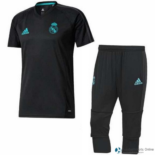 Real Madrid Trainingsshirt Komplett Set 2017-18 Schwarz Fussballtrikots Günstig